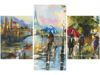 90X60CM OBRAZ OBRAZ RAINY PARIS FRANCJA DESZCZ TRZY OBRAZY