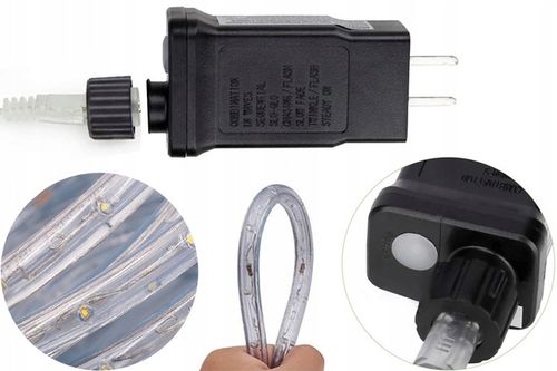 WĄŻ LED ŚWIETLNY ZEWNĘTRZNY TAŚMA ŁAŃCUCH LAMPKI ZIMNE FLASH IP67 230V 50m na Arena.pl