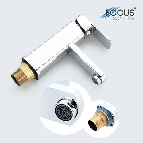 BATERIA ŁAZIENKOWA UMYWALKOWA KRAN STOJĄCA KWADRAT DO UMYWALKI CUBE CHROM na Arena.pl