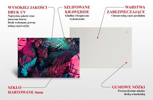 OBRAZ NA SZKLE KWADRATOWY 70x70cm 059 Maki na Arena.pl