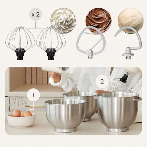 ROBOT KUCHENNY 3xMISY 13,7 L Wielofunkcyjny PLANETARNY BEŻ ECRU 18w1 na Arena.pl