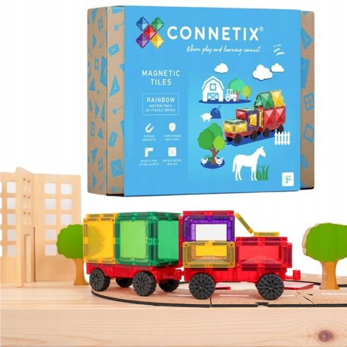 Connetix: klocki magnetyczne Motion Pack 24 pociąg magnetyczny pojazd na Arena.pl