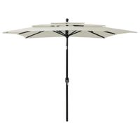 Emaga 3-poziomowy parasol na aluminiowym słupku, piaskowy, 2,5x2,5 m