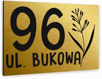 Tabliczka Tablica ADRESOWA złota DIBOND 20x15 numer domu ul. duży wybór