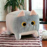 MASKOTKA PLUSZAK KWADRATOWA PODUSZKA PRZYTULANKA KOT KOTEK SZARY 20 cm