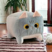 MASKOTKA PLUSZAK KWADRATOWA PODUSZKA PRZYTULANKA KOT KOTEK SZARY 20 cm