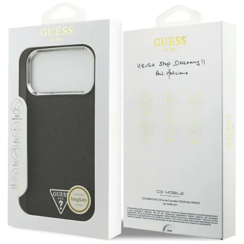 etui guess glitter triangle logo magsafe do iphone 17 pro max - czarne na Arena.pl