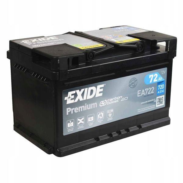 AKUMULATOR SAMOCHODOWY EXIDE PREMIUM 72AH 720A 72 AH EA722 zdjęcie 1