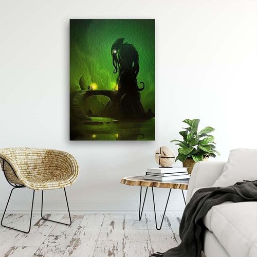 Obraz na płótnie – Canvas, Zielony demon 40x60 na Arena.pl