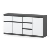Komoda 160cm 5 Szuflad Pojemna Nowoczesna Salon Sypialnia Loft Szary Biały