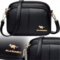 Torebka Listonoszka Skórzana Ramię Kuferek Kopertówka Damska Kangurek