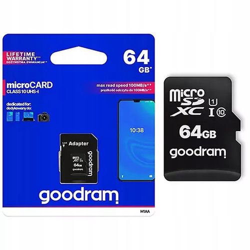 GOODRAM 64GB microSDXC class 10 UHS I + adapter na Arena.pl