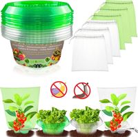 20 Kołnierzy z Siatką Ochrona Roślin na Ślimaki Zielony Przezroczysty