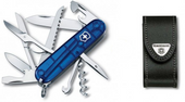 Scyzoryk Szwajcarski Victorinox Huntsman 1.3713.T2 niebieski przezroczysty + etui