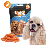 Przysmaki dla psa smaczki kiełbaski z królika WOOFERS 250g UNIQ PETS