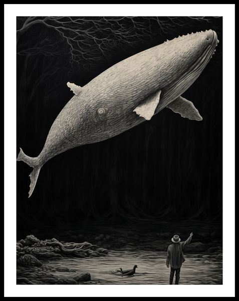 Plakat 50x65cm Biały Wieloryb zdjęcie 3