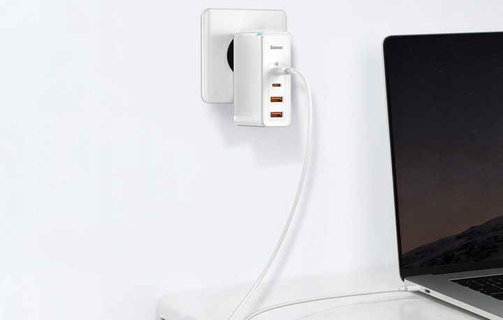 Ładowarka BASEUS GaN2 PRO 100W 2x USB-C/USB PD QC4 + Kabel USB-C zdjęcie 6