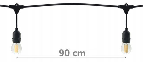 Girlanda Ogrodowa Świetlna 20m+21x Żarówka LED 1W Zewnętrzna Wodoszczelna na Arena.pl