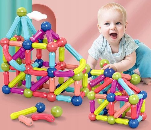 KLOCKI MAGNETYCZNE EDUKACYJNE DUŻE MAGNETIC STICKS XXL ZESTAW na Arena.pl