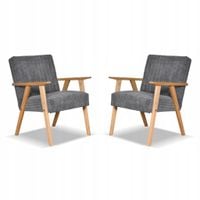 Fotel PRL zestaw retro vintage SOLER Family Meble grafitowy sztruks Anafi