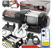 WYCIĄGARKA ELEKTRYCZNA 12V 1590KG WCIĄGARKA LINOWA SAMOCHODOWA LAWETY 12M