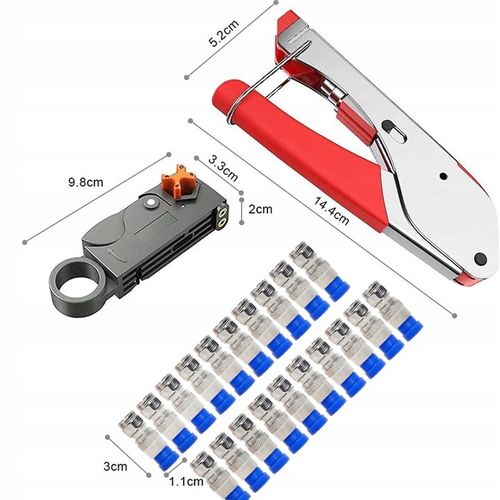 ZACISKARKA WCISKACZ ZESTAW SZCZYPIEC KOMPRESYJNYCH + 20SZT WTYCZKA F RG59/6 na Arena.pl
