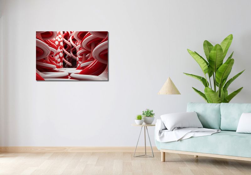 Obraz 90x60cm Czerwone Wiry zdjęcie 2