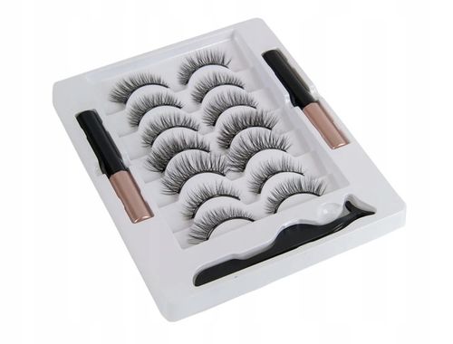 RZĘSY MAGNETYCZNE 7X DŁUGIE + PĘSETA + 2X EYELINER na Arena.pl