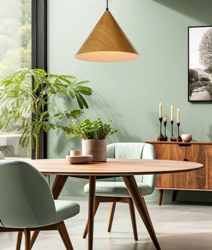 Dunca lampa wisząca 32 czarny 1x40 E27 klosz jasny dębowy na Arena.pl