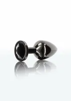 taboom butt plug with diamond jewel m czarny kryształ aluminium