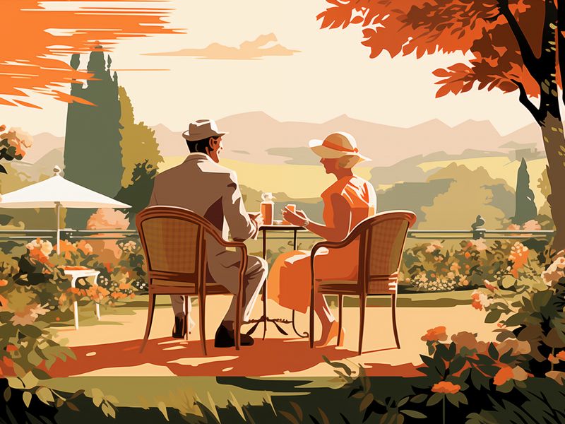 Plakat 80x60cm Retro Randka zdjęcie 1