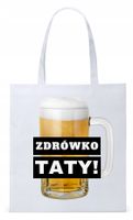 Dla Taty Tatusia Prezent Torba Eco Biała Shopper Z Nadrukiem Ze Zdjęciem