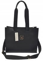 Laura Biaggi duża torebka shopper czarna mat MG260