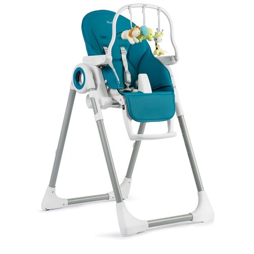 Krzesełko do karmienia ze stolikiem, leżaczek Belo ciemno niebieskie + pałąk z zabawkami na Arena.pl