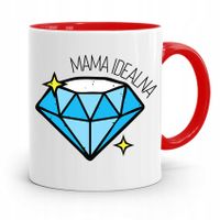 Kubek Czerwony Prezent Dla Idealnej Mamy Matki Z Nadrukiem Ze Zdjęciem