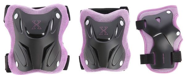 Zestaw ochraniaczy kolana+łokcie+nadgarstki na rolki deskorolkę hulajnogę Nils Extreme H719 fioletowy rozmiar L