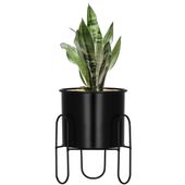 Stojący kwietnik 18 cm stojak z doniczką na kwiaty nowoczesny loft czarny mat