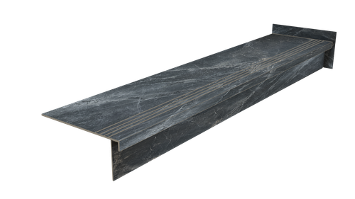 Stopnica schodowa gres grafit antracyt 100x30x4 – z kapinosem i nacięciami na Arena.pl