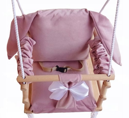 HUŚTAWKA 3w1 DLA DZIECI króliczek kolor RÓŻOWY na Arena.pl