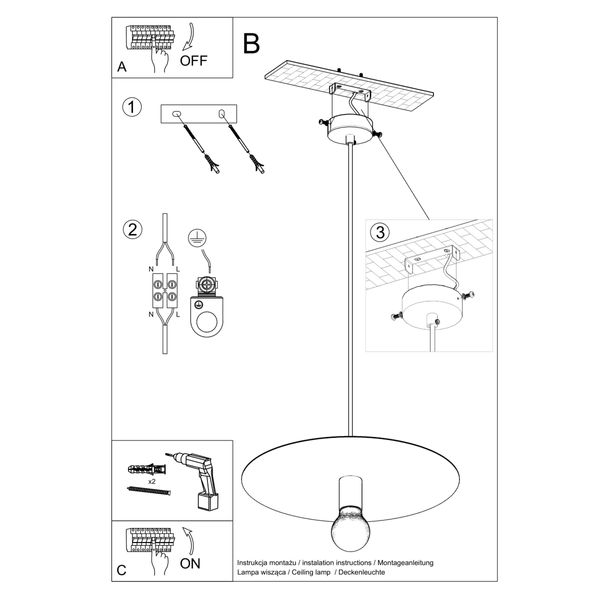 Lampa wisząca FLAVIO czarna zdjęcie 5