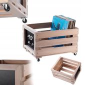 KADAX Skrzynka Na Płyty 45x36cm Winylowe Pojemnik Stojak Tablica Na Kółkach