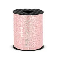 Wstążka plastikowa holograficzna rose gold 225m