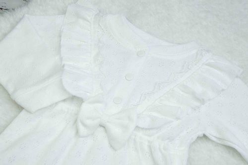 KOMPLET niemowlęcy elegancki AŻUROWY bawełniany Z FALBANKAMI do Chrztu 68 na Arena.pl