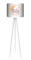 Lampa podłogowa - trójnóg drewniana duża -  Śpiąca Koala (morelowa)