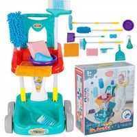 ZESTAW DO SPRZĄTANIA dla dzieci DUŻY WÓZEK MOP MIOTŁA SPRAY NA WODĘ