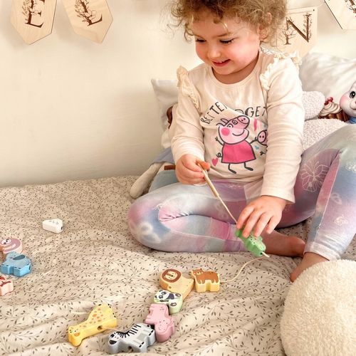 NAWLEKANKA ZOO DREWNIANA PRZEPLATANKA SZNUROWANKA KLOCKI 13 EL WOOPIE GREEN na Arena.pl