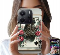 ETUI DO XIAOMI NOTE 14 4G - KARTA KRÓL KRÓLOWA POKER KARTY + SZKŁO
