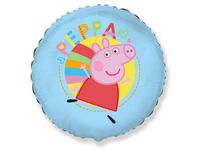 Balon foliowy „Happy Peppa” niebieski, 45 cm (18 cali) [balon z helem]