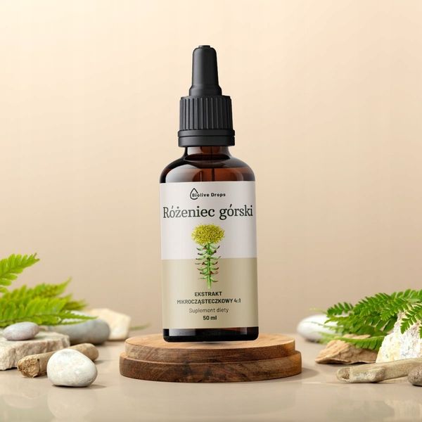 Różeniec Górski Krople Ekstrakt Mikrocząsteczkowy Adaptogeny Suplement 50ml zdjęcie 3