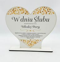 stojak serce pojedyncze kolor złote liście- w dniu ślubu 3303-zł